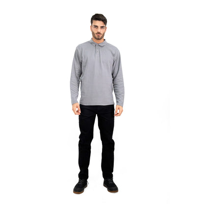 MA - POLERA PIQUE QUEBEC MANGA LARGA GRIS