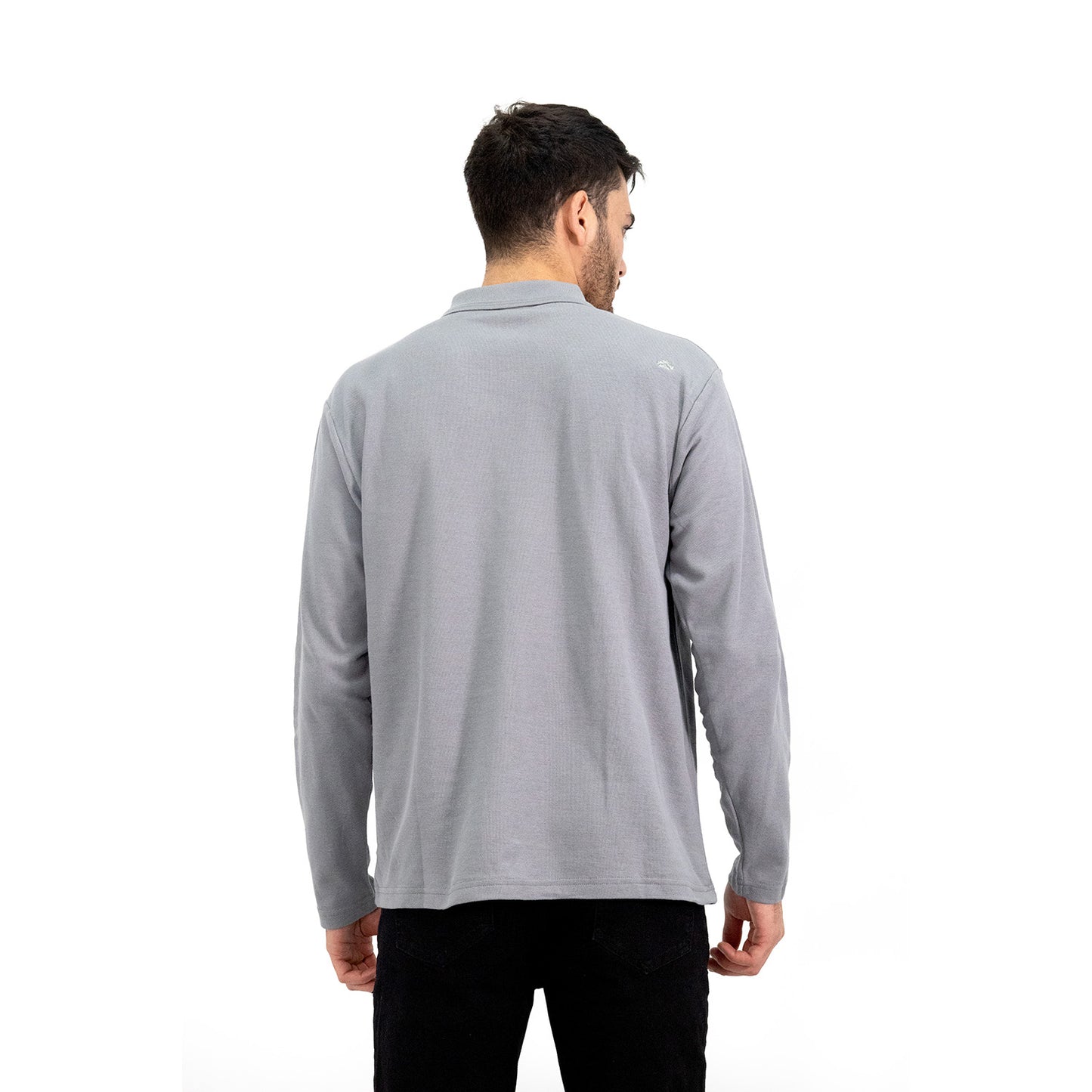 MA - POLERA PIQUE QUEBEC MANGA LARGA GRIS