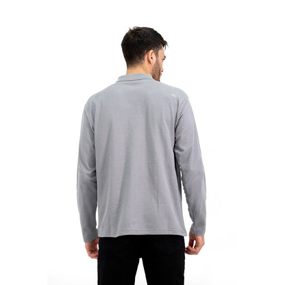 MA - POLERA PIQUE QUEBEC MANGA LARGA GRIS