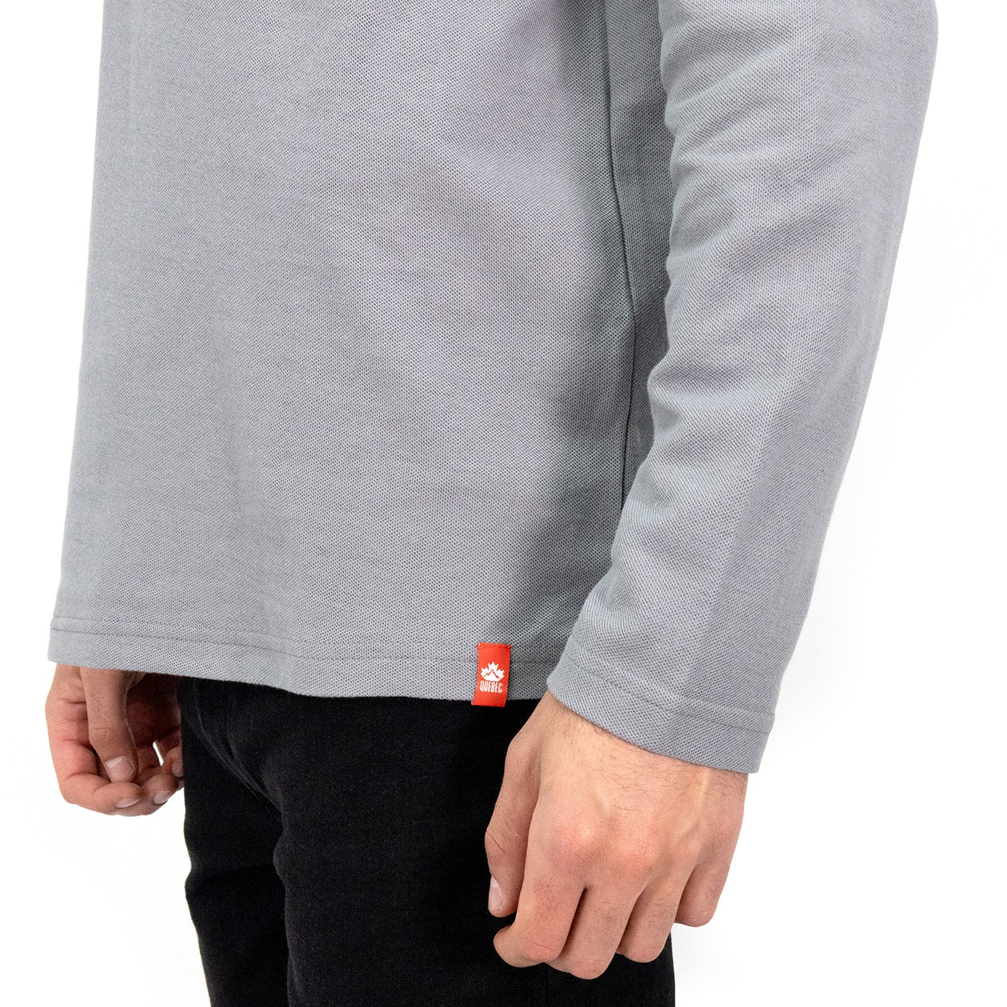 MA - POLERA PIQUE QUEBEC MANGA LARGA GRIS