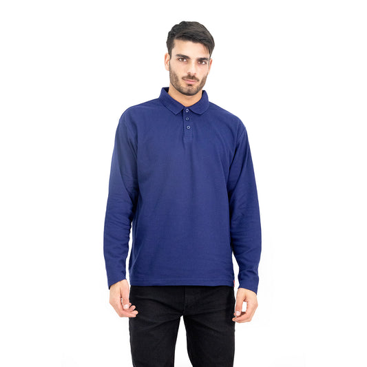 MA - POLERA PIQUE QUEBEC MANGA LARGA AZUL