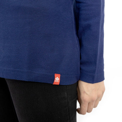 MA - POLERA PIQUE QUEBEC MANGA LARGA MUJER AZUL