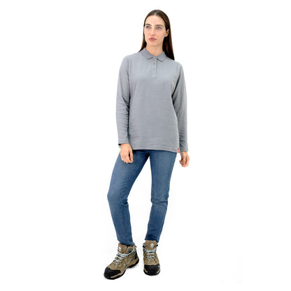 MA - POLERA PIQUE QUEBEC MANGA LARGA MUJER GRIS