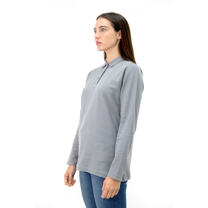 MA - POLERA PIQUE QUEBEC MANGA LARGA MUJER GRIS