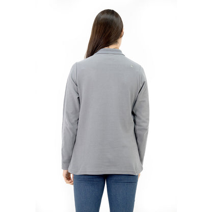 MA - POLERA PIQUE QUEBEC MANGA LARGA MUJER GRIS