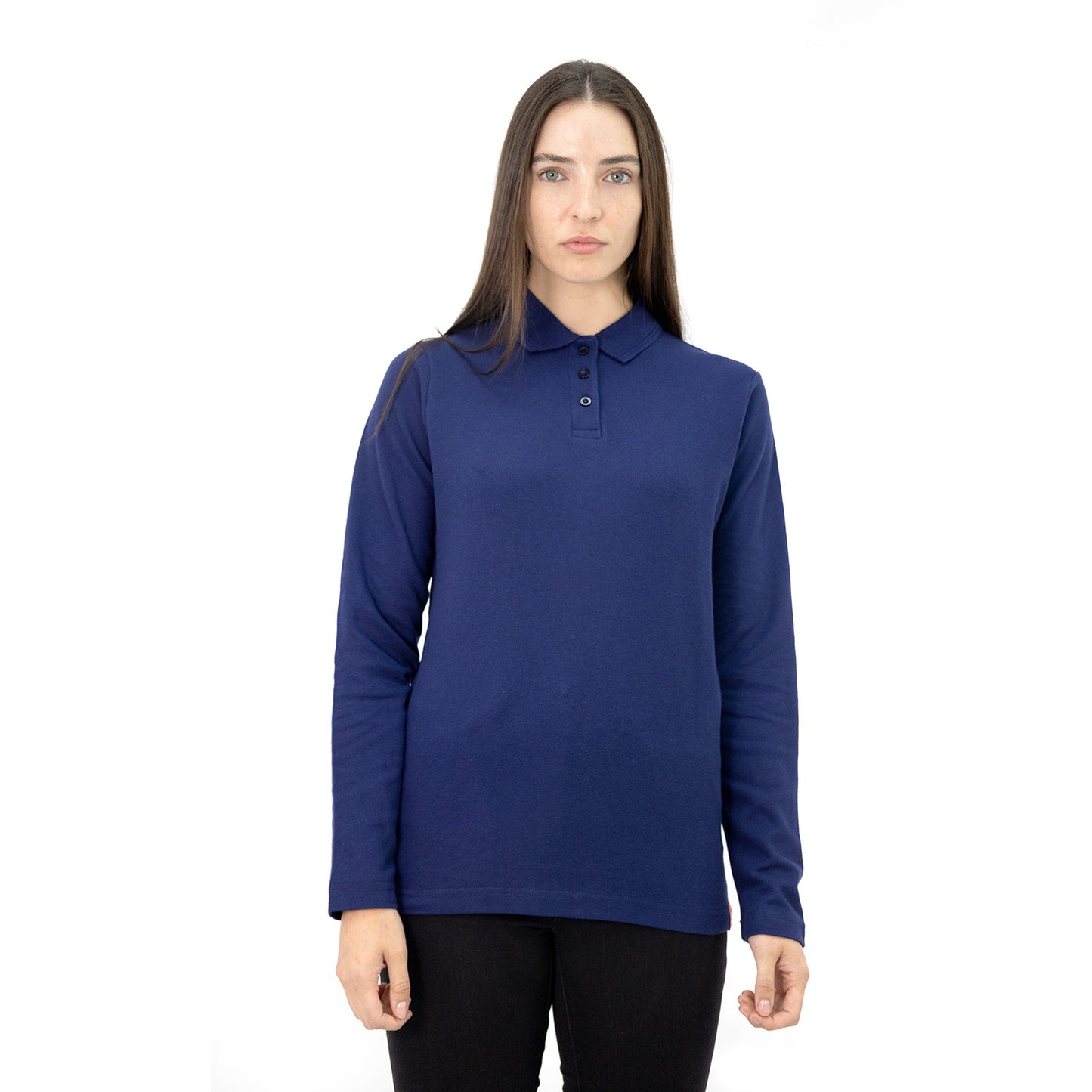 MA - POLERA PIQUE QUEBEC MANGA LARGA MUJER AZUL